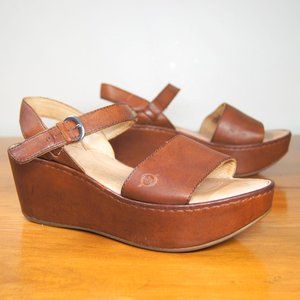Born Maldives Leather Platform Wedge Sandals